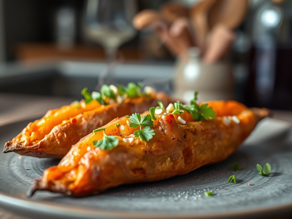 Freshly prepared air fryer baked sweet potato recipes
