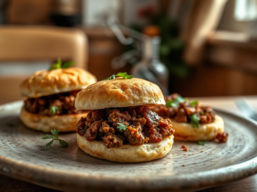 Freshly prepared biscuits and ground beef recipes