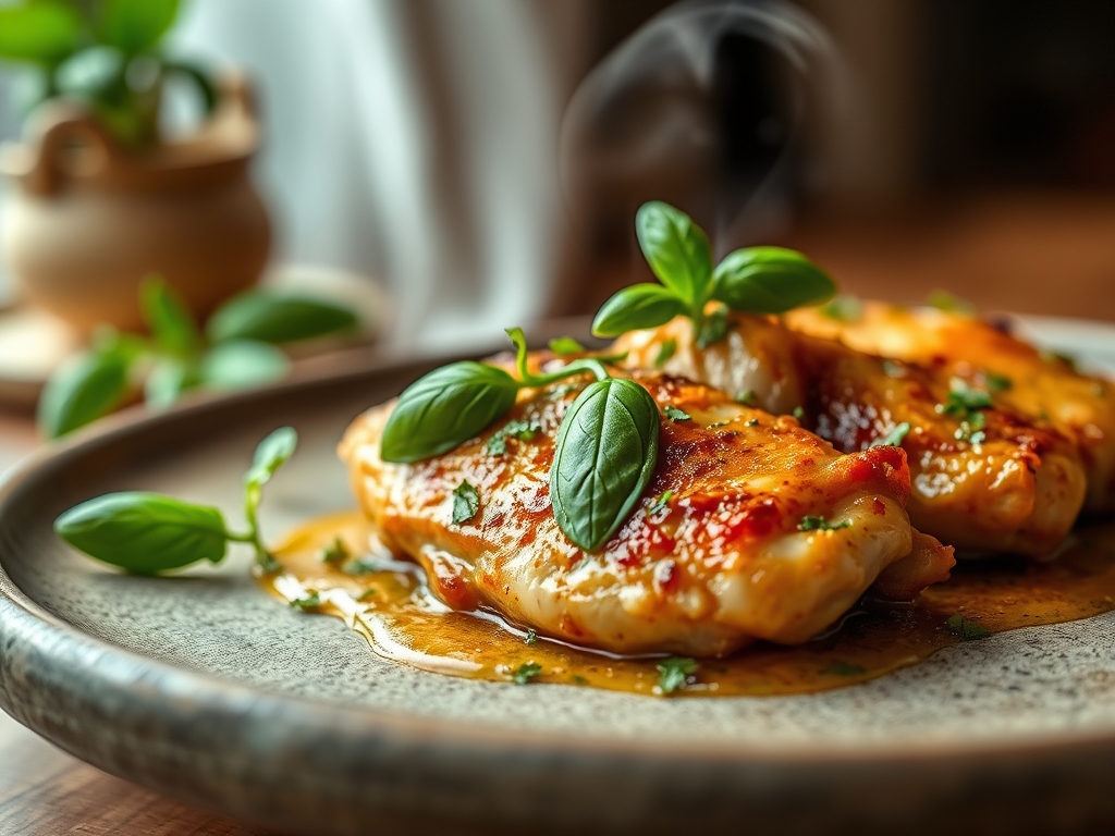 Freshly prepared chicken recipes basil