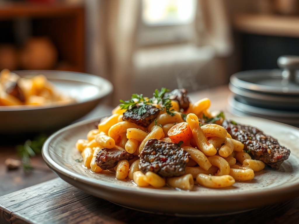 Freshly prepared mac and beef recipes