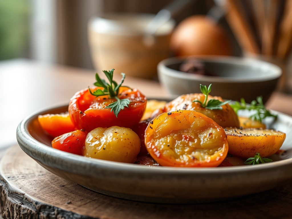 Freshly prepared tomato and potato recipes